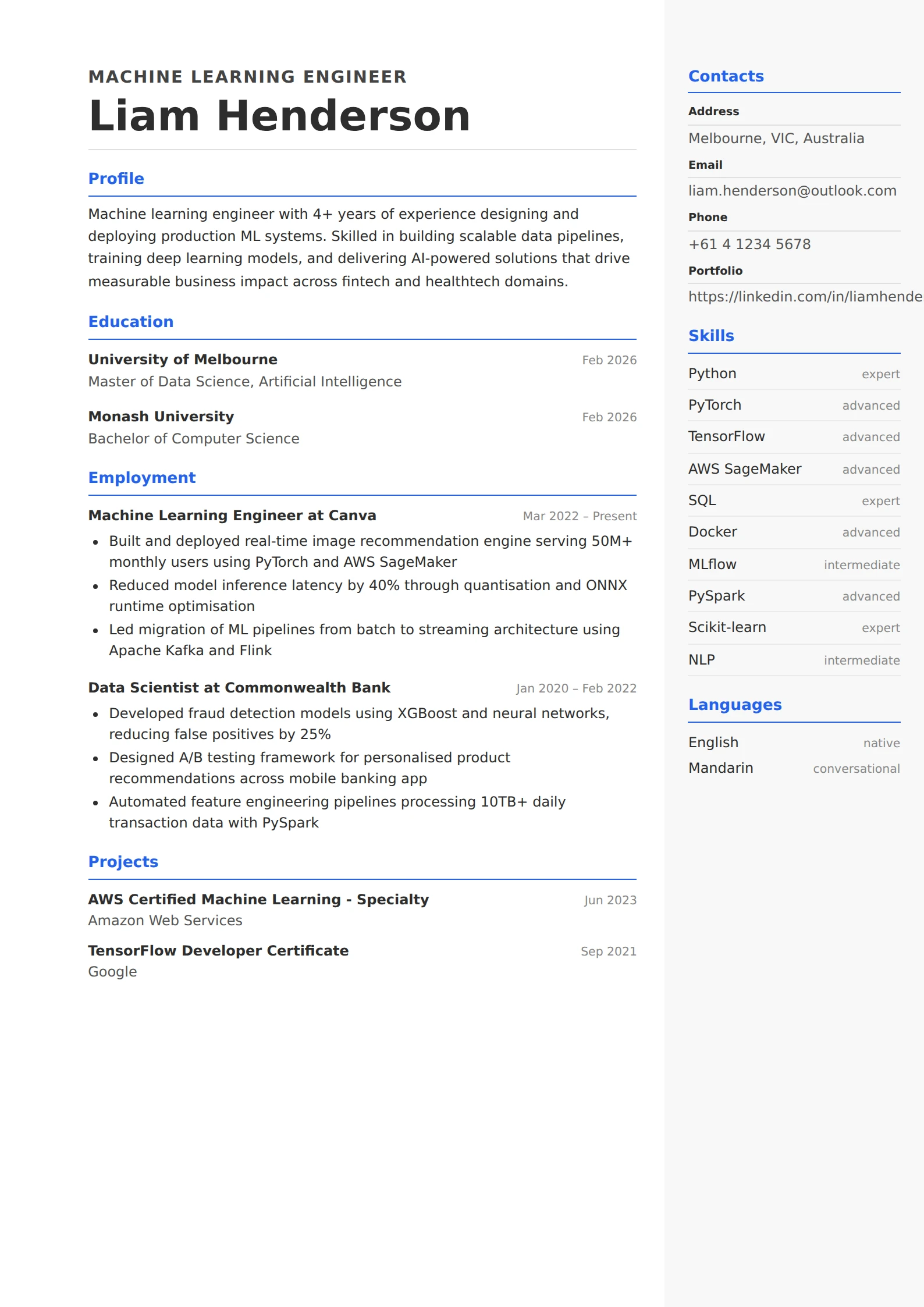 Minimal Sidebar Template