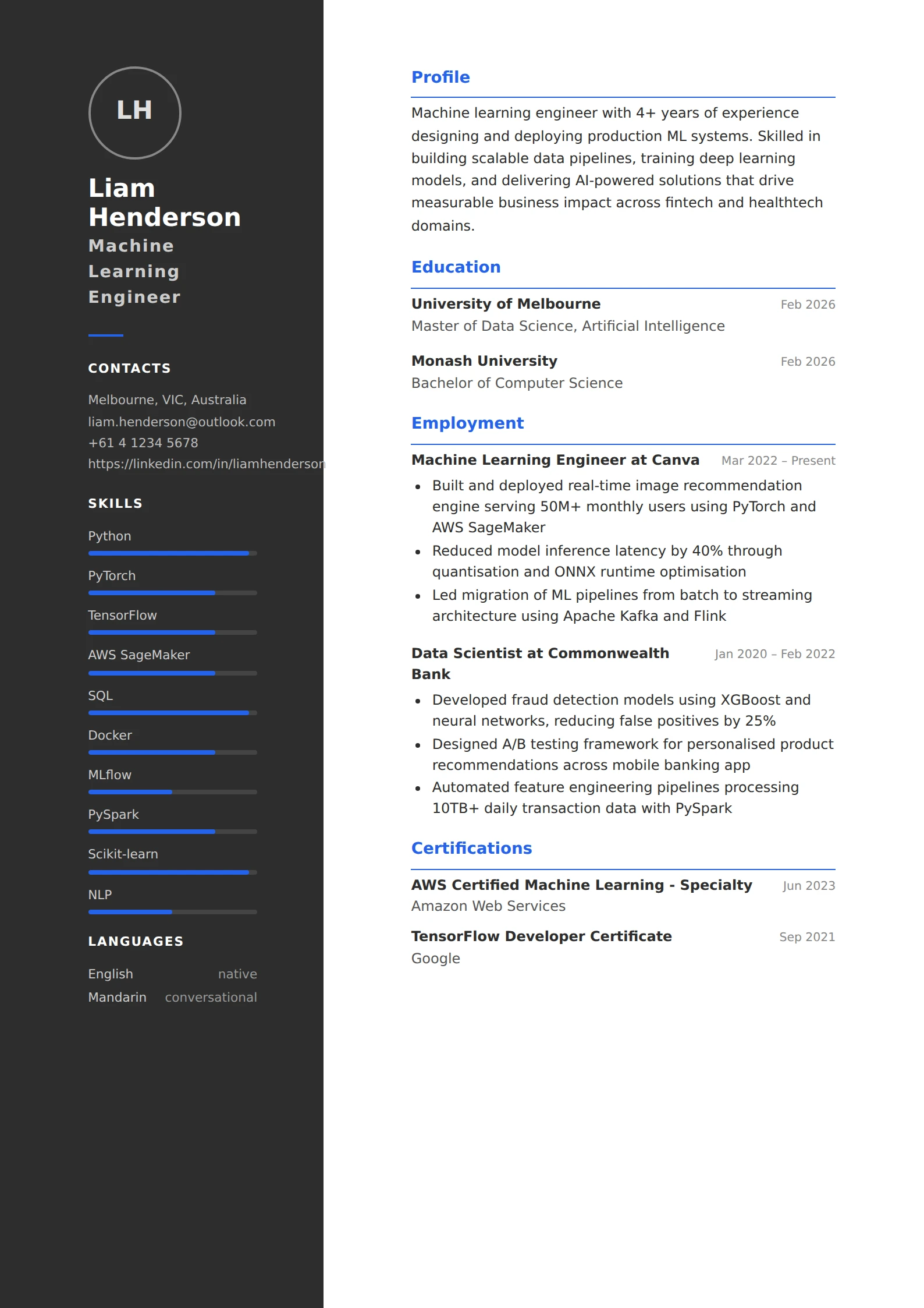 Modern Dark Template