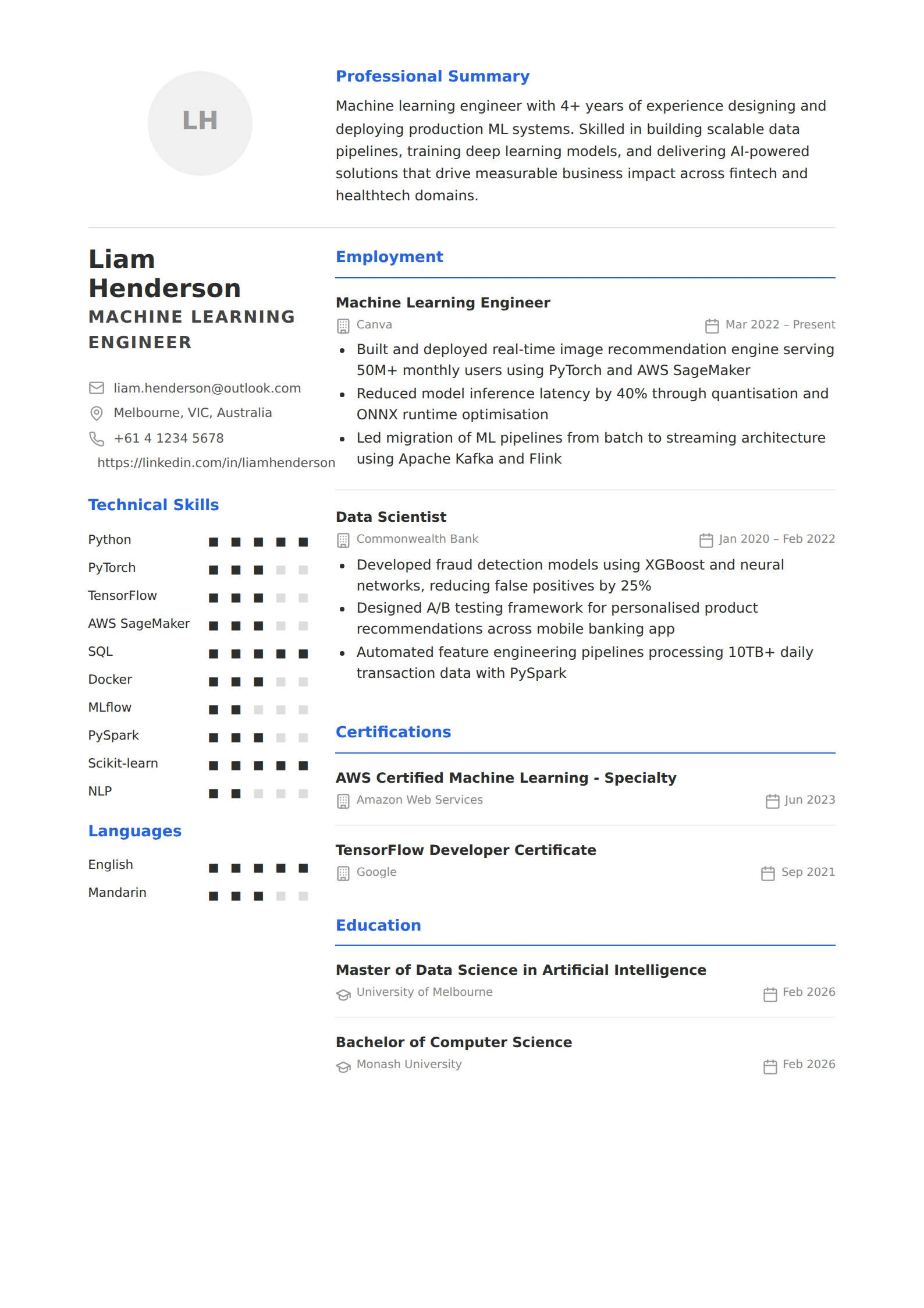 Professional Detailed Template