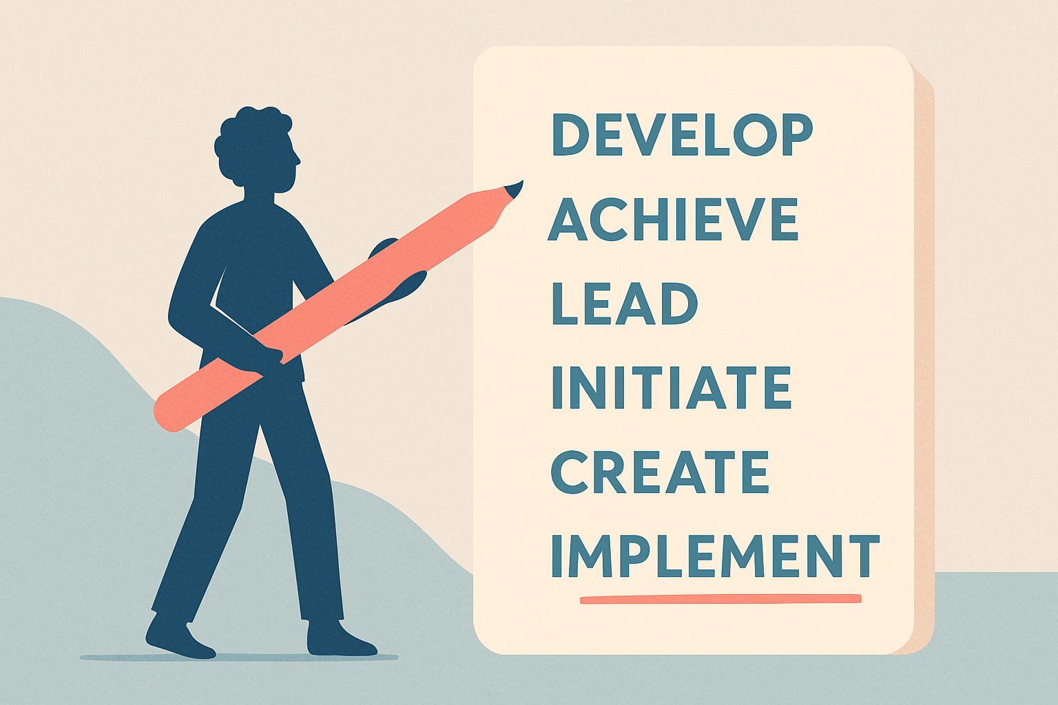 A visual representation of powerful action verbs for resumes.