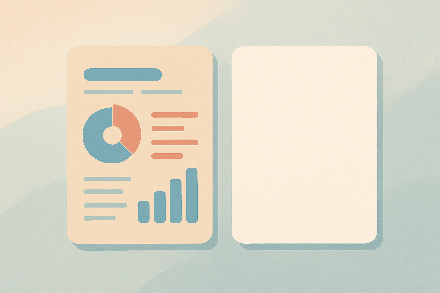 Two abstract resume-card shapes side by side representing a ResumeOpen and Resume.io comparison
