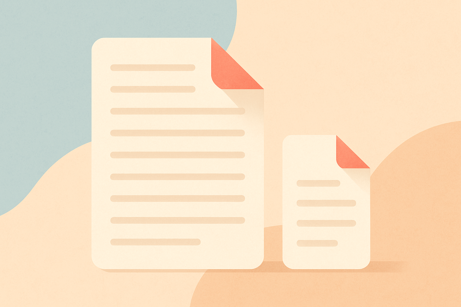Two abstract resume-card shapes side by side representing a ResumeOpen and Novoresume comparison